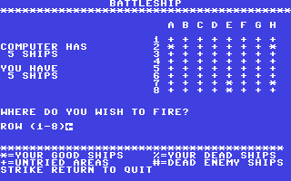 Screenshot for Battleship Game