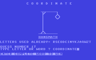 Screenshot for Hangmath