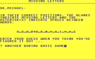 Screenshot for Missing Letters