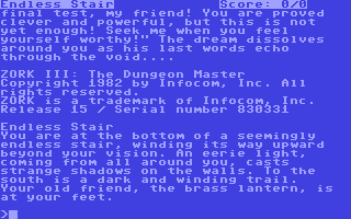 Screenshot for Zork III - The Dungeon Master